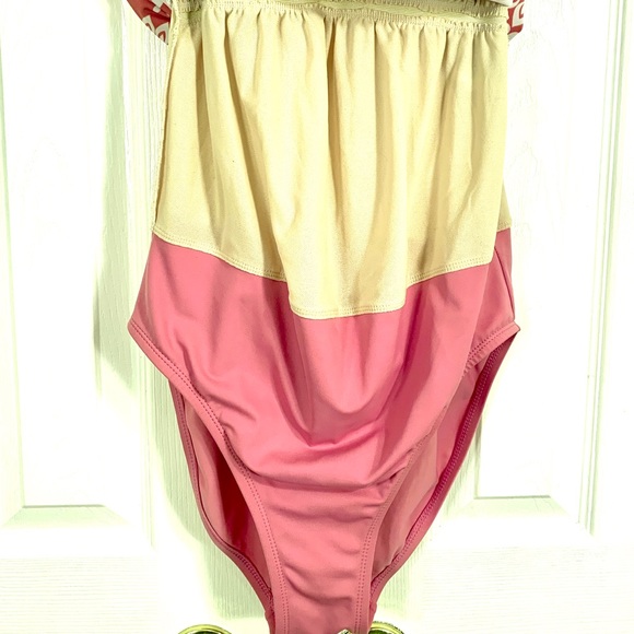 PINK & WHITE MOTHERHOOD MATERNITY BATHING SUIT M - Picture 3 of 5